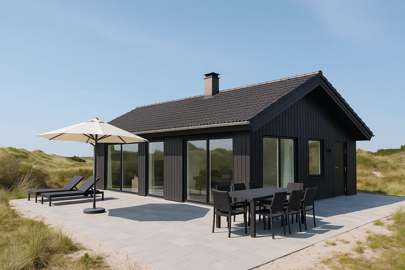 Beautiful clean summer house in Danish dunes with patio furniture